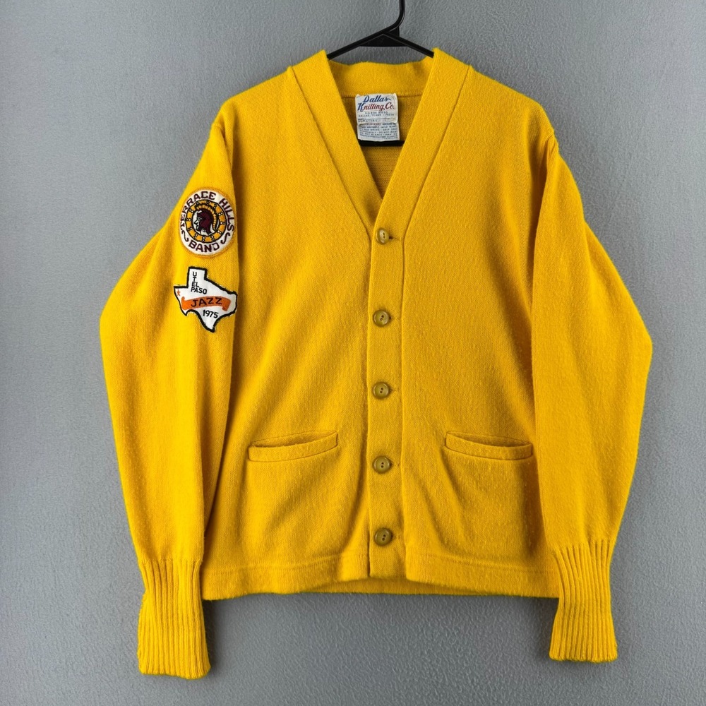 Vintage UTEP University of Texas El Paso Cardigan Sweater 70s 1975 Fits Sz Small